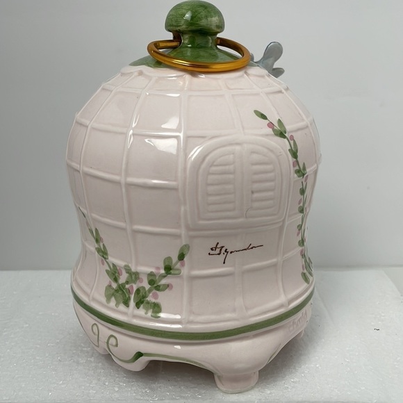 Vintage Schmid Music Box Blue Bird Cage Porcelain, "Don’t Cry For Me Argentina" - Picture 6 of 11